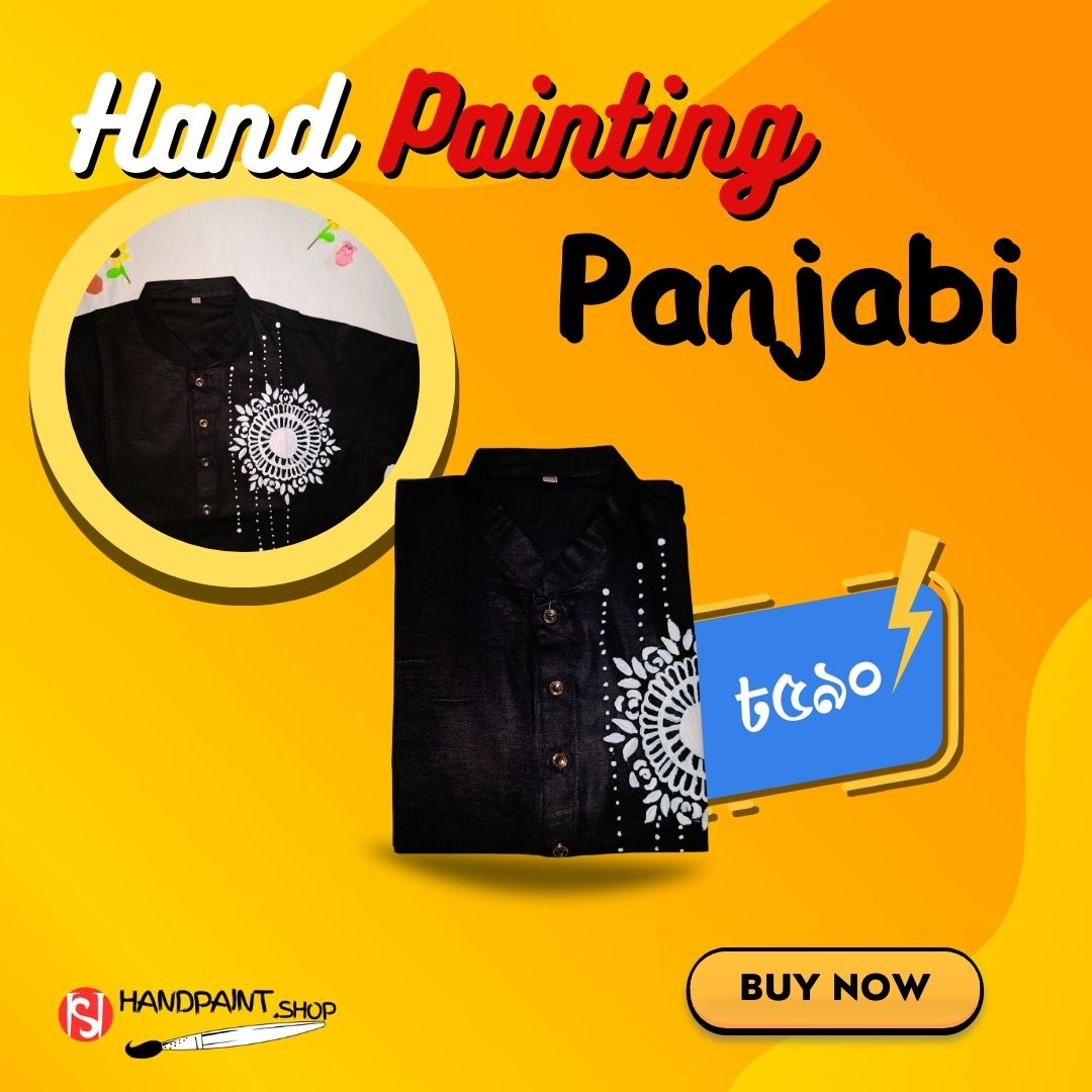 Hand Paint Panjabi For Men