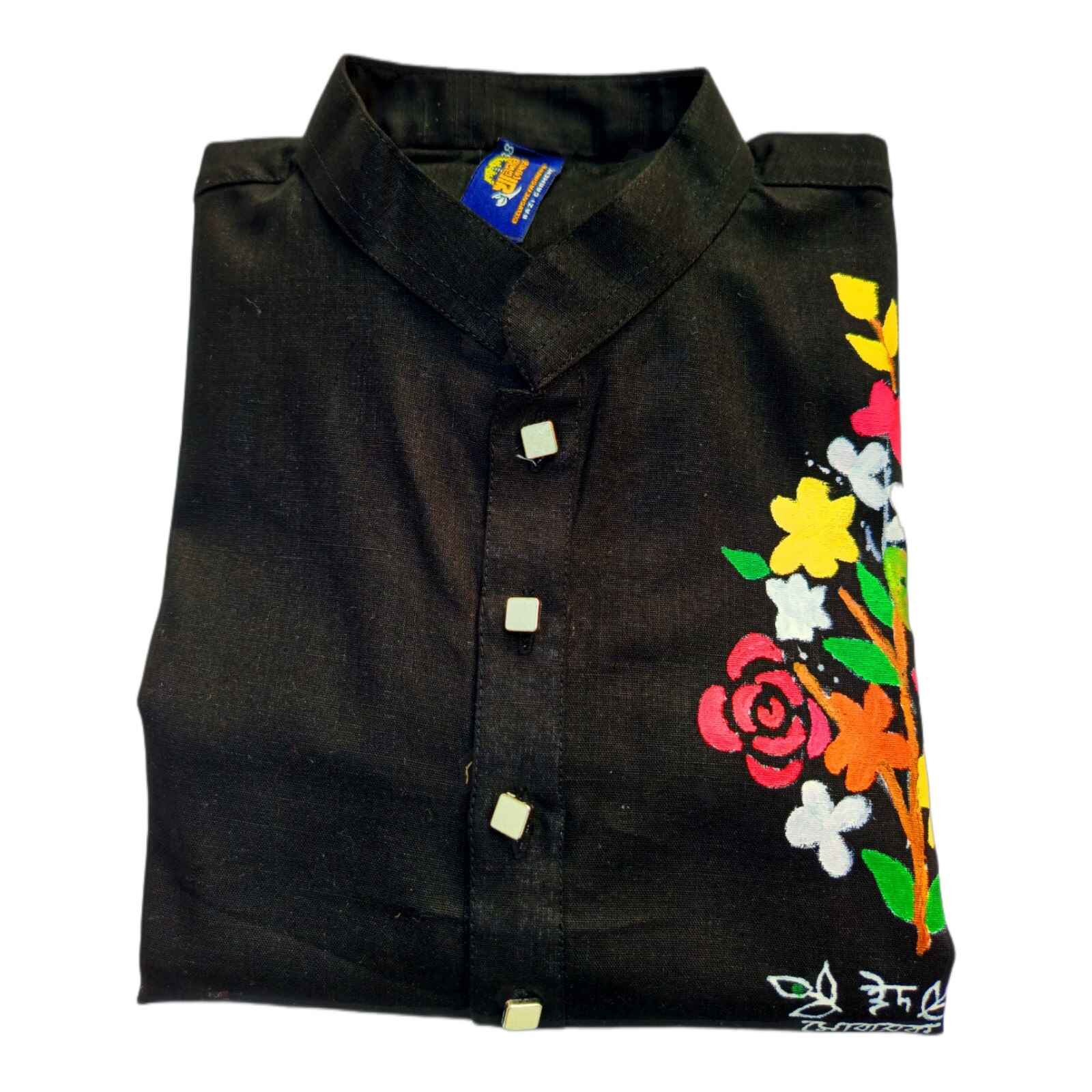 Premium Hand Painting Arong Cotton Panjabi