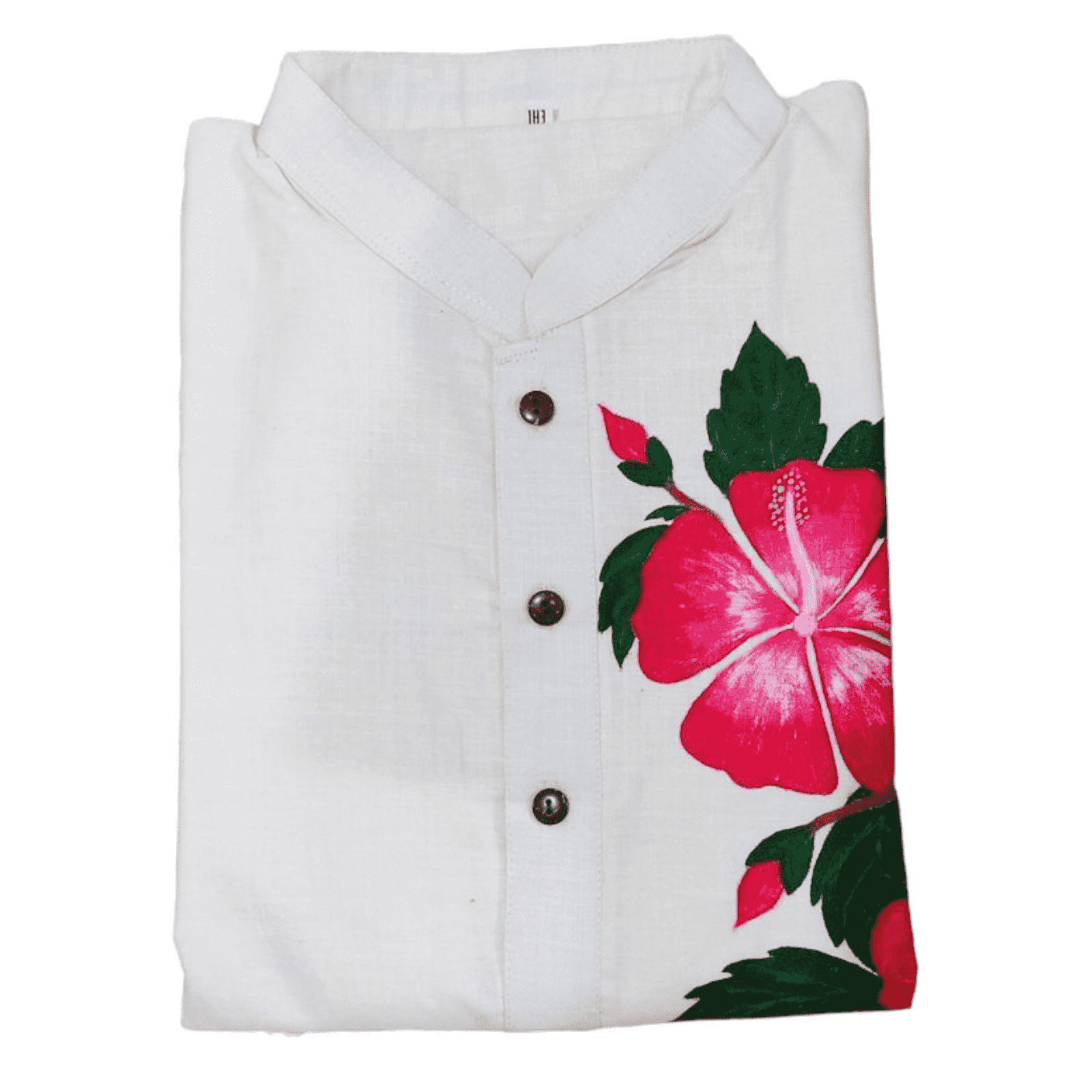 Stylish hand-painted white Panjabi for men.